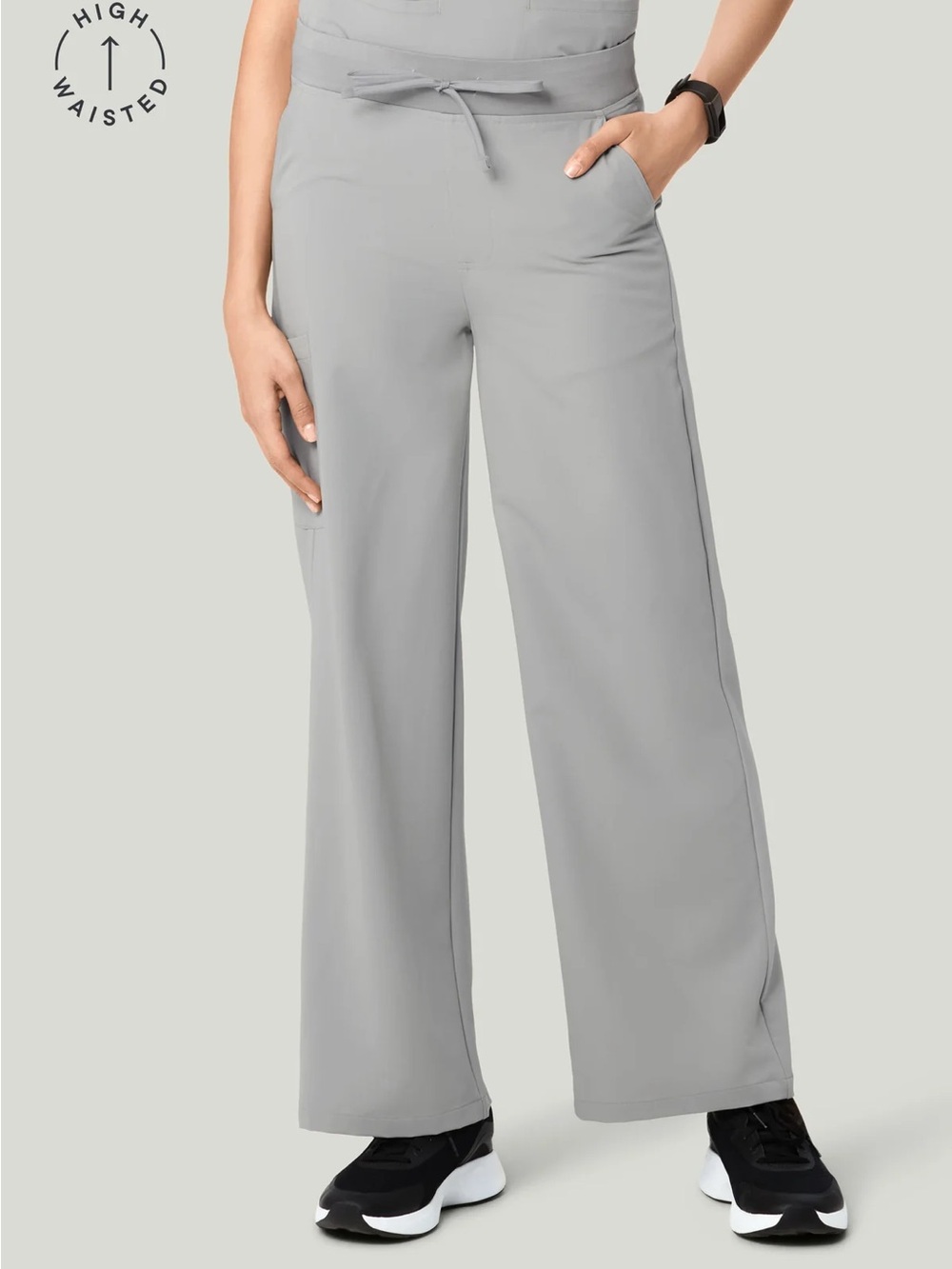 Mandala High-Rise Wide Leg Women’s Pants in Light Gray